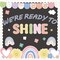 Back to School Summer Sun Bulletin Board Set Pastel We're Ready to Shine Bulletin Board Classroom Sunglasses Rainbow Paper Cutouts for Teacher Nursery Chalkboard Home Office Wall Door Decor